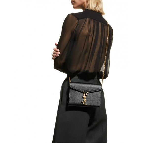 SAINT LAURENT Cassandre Leather Wallet on Chain - Picture 8 of 12